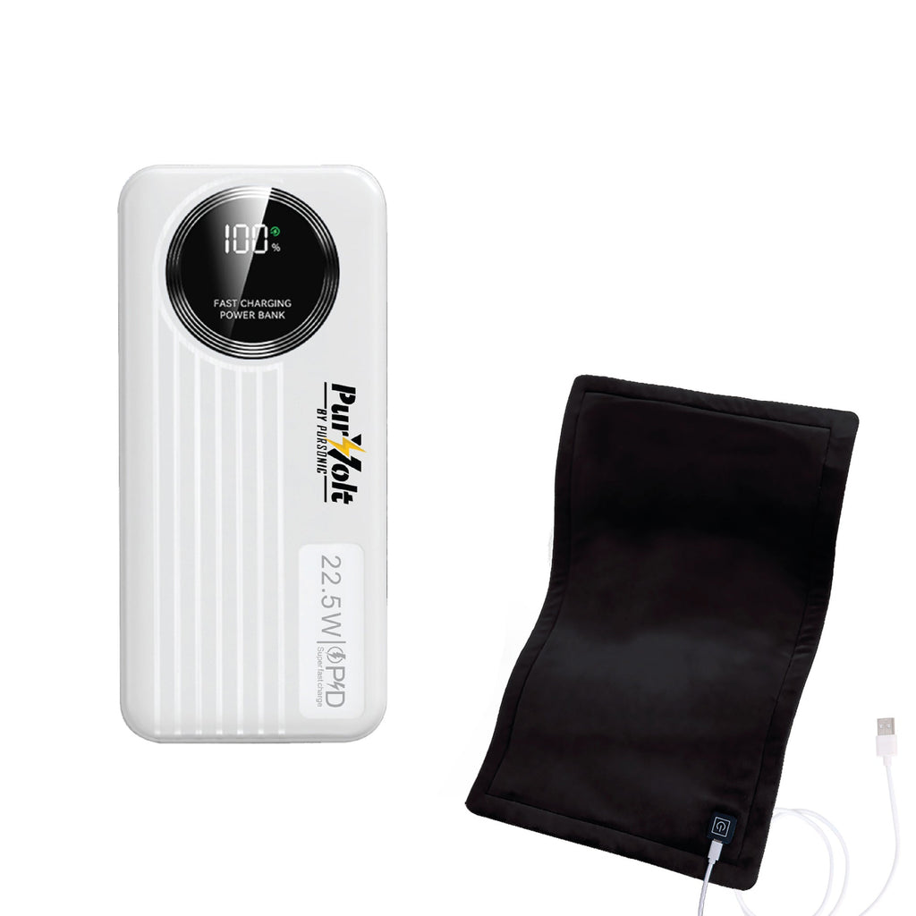 LED Fast Charging Power Bank & Extra Large Electric Heating Pad